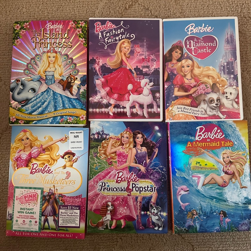 6 Barbie dvds